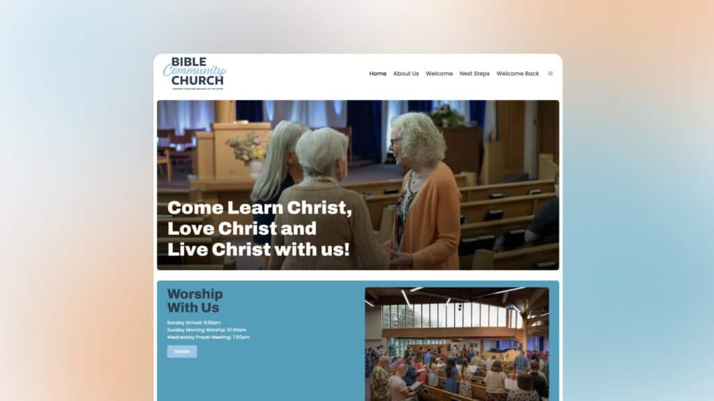 Bible Community Church website preview