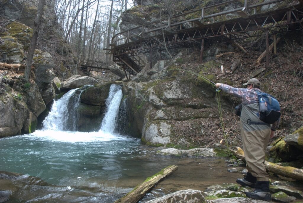 Waterfall photograph featured on the Virginia Fly Fishing and Wine Festival website