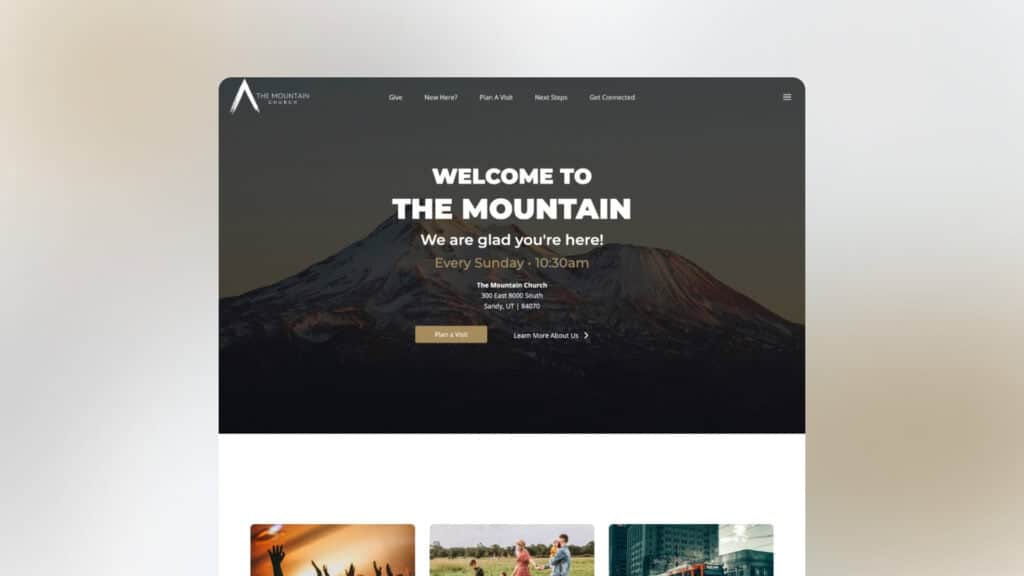 The Mountain Church website preview