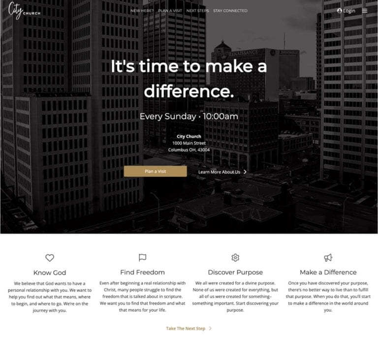 Your Digital Church demo website preview